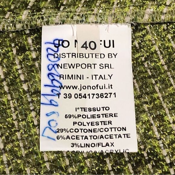 JO NO FUI Twiddled Metallic Green Skirt (40) - Picture 5 of 7